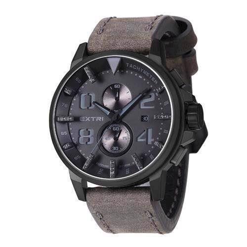 Image of mat IP sort rustfri stål Extreme Miyota OS11 quartz med chronograph Herre ur fra EXTRI